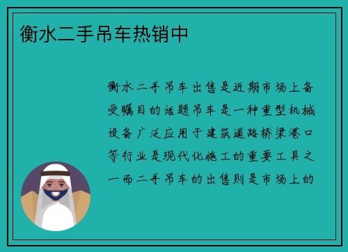 衡水二手吊车热销中